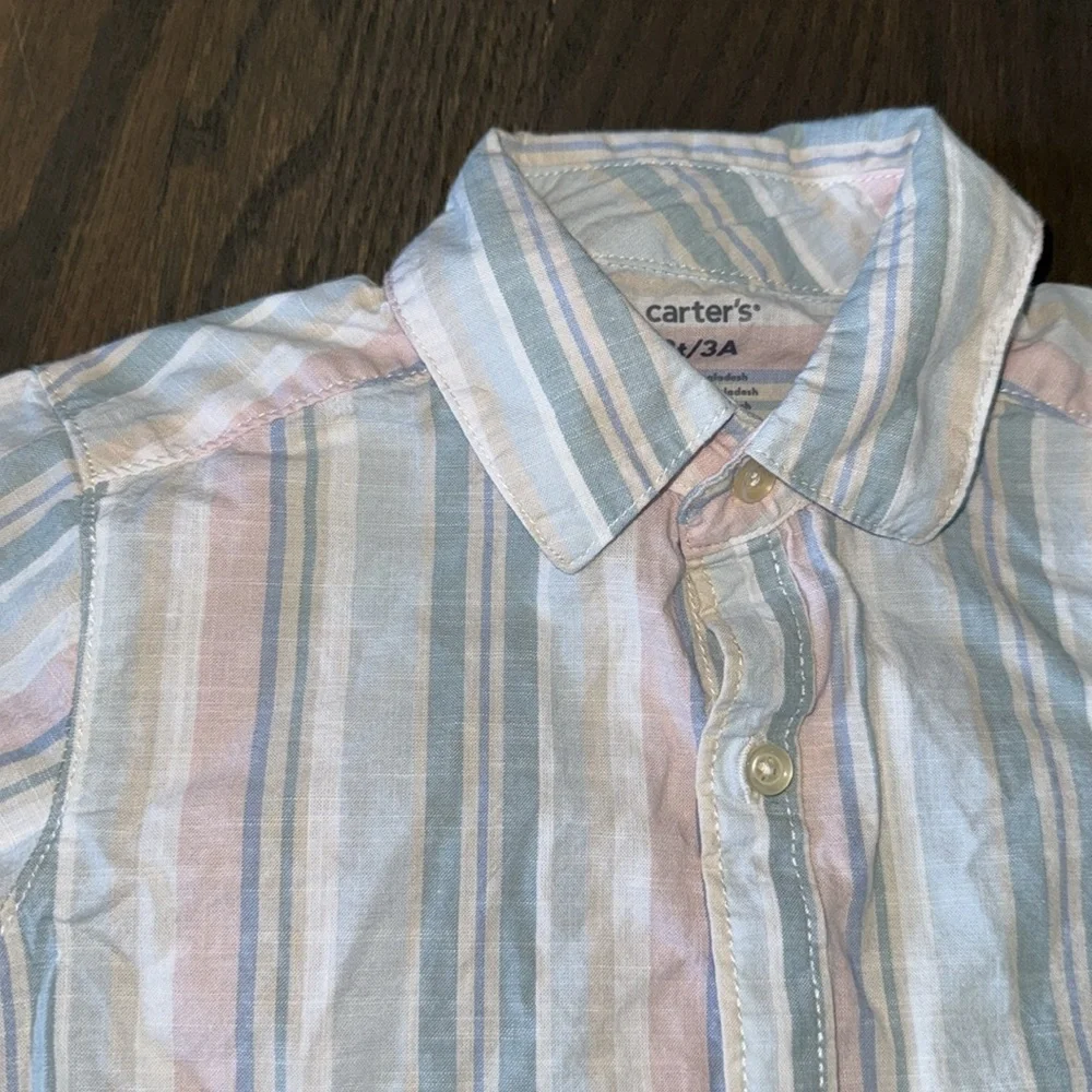 Carter's Striped Long Sleeve Button Front Shirt | 3T